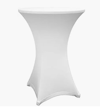 funda decorativa blanca para mesas de pie