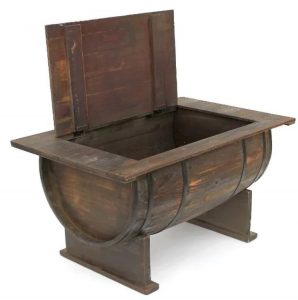 mesa auxiliar barril de madera 1
