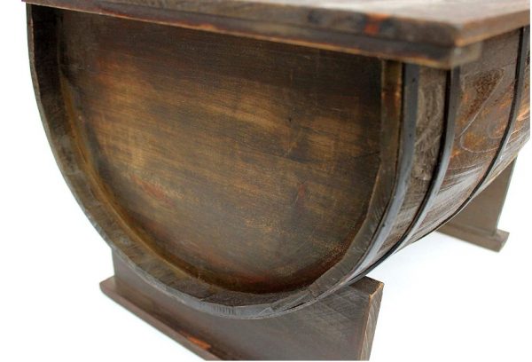 mesa auxiliar barril madera para salon