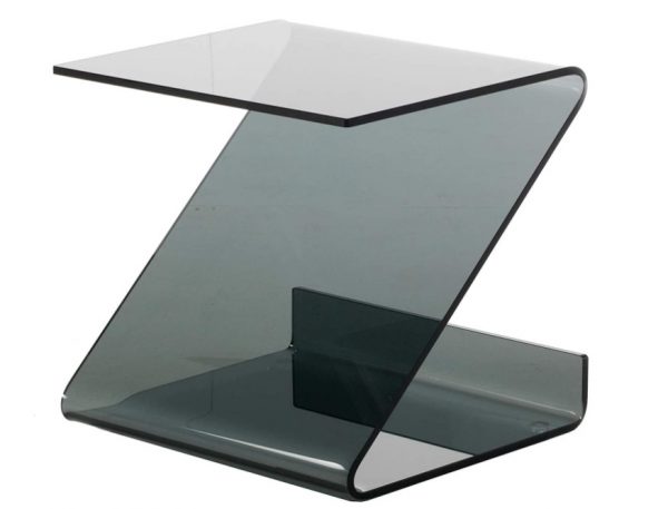 mesa auxiliar cristal ahumado