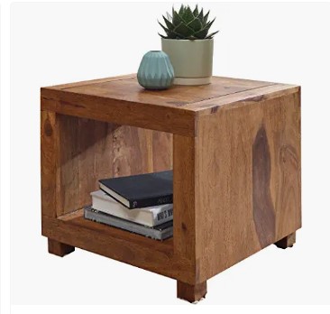mesa auxiliar cuadrada de madera