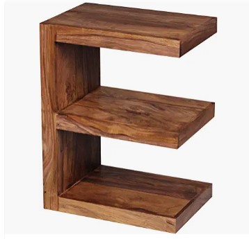 mesa auxiliar madera maciza forma de e