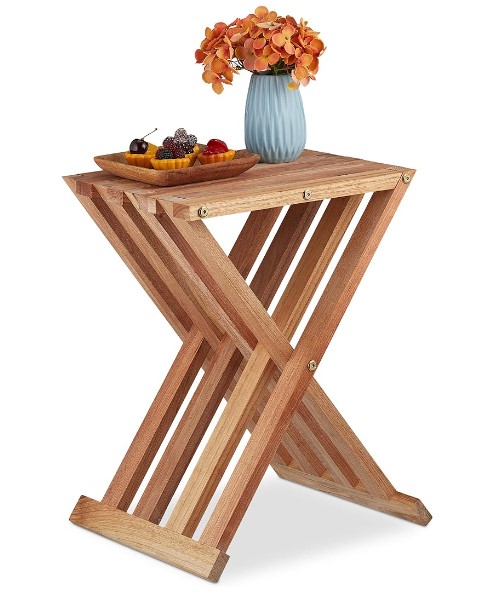 mesa auxiliar plegable de madera