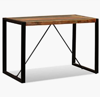 mesa auxiliar rectangular de madera reciclada