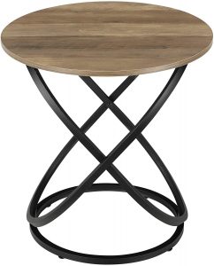 mesa auxiliar metal y madera