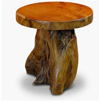 mesa auxiliar tronco de madera