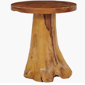 mesa auxiliar tronco madera natural