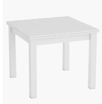 mesa cuadrada extensible blanca
