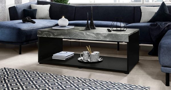mesa de centro de marmol negro decoracion
