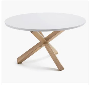 mesa de comedor redonda blanca