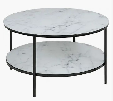 mesa de marmol gris y patas negras