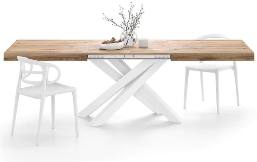 mesa extensible hierro y madera