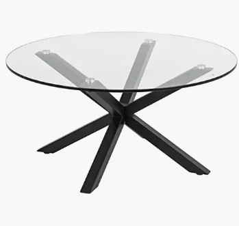 mesa negra con tablero de cristal