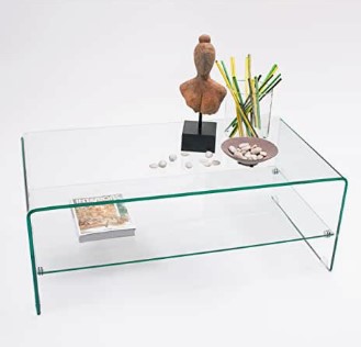 mesa rectangular cristal